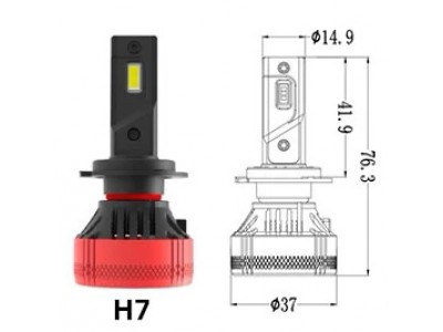 Светодиодные лампы F5 H7 55w, 10000 Lum, 6000K, G-XP x3 Chip, DC 9-32V, с обманкой