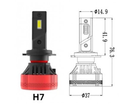 Светодиодные лампы F5 H7 55w, 10000 Lum, 6000K, G-XP x3 Chip, DC 9-32V, с обманкой