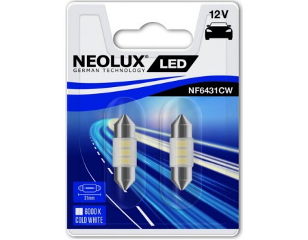 Светодиодная лампа Neolux C5W софитная 31мм LED Interior 6000K 12v белая NF6431CW-02B