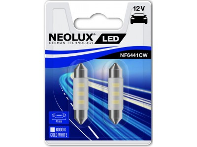Светодиодная лампа Neolux C5W софитная 41мм LED Interior 6000K 12v белая NF6441CW-02B