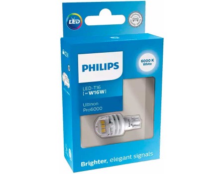 Габаритные светодиодные лампы Philips W16W Ultinon LED 6000k 12v 11067cu60x1