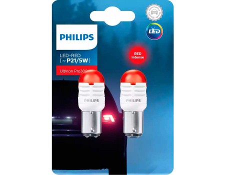 Светодиодная лампа Philips P21/5W Ultinon Pro3000 LED красная 11499u30rb2