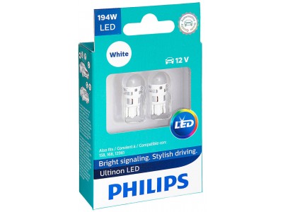 Габаритные светодиодные лампы Philips W5W T10 Ultinon LED 6000k 12v 11961ulwx2