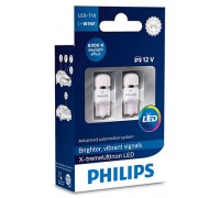 Габаритные светодиодные лампы Philips W5W t10 X-treme Vision 6000k 12v 127996000kx2