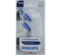 Лампа Philips W5W White Vision 12v 5w 12961whv
